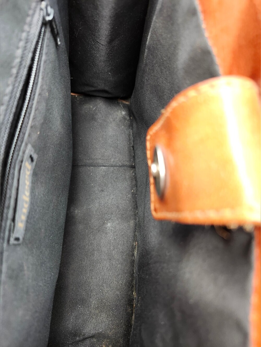Hand-Tooled Handpainted Vintage Floral Leather Satchel with Wood  Handle  Brown - Picture 10 of 10